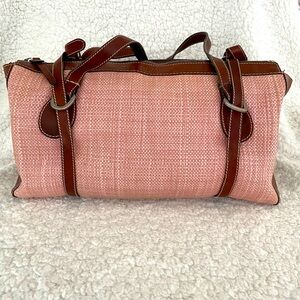Hogan Pink Woven Canvas Bag